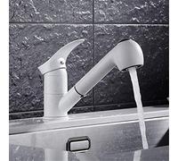 360° Swivel Kitchen Faucet, Pull-Out, Water-Saving, Black Chrome, Brass Single Handle, Deck Mounted Sink Mixer Tap, Modern Design for Home & Commercial Use