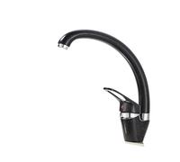 360° Swivel Kitchen Faucet Single Handle Deck Mount Mixer Tap Hot & Cold Water Sleek Black Chrome Finish Perfect for Modern Sinks Easy Installation