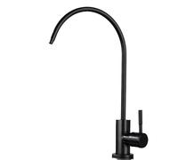 360° Swivel Kitchen Faucet with Filter Touch, Swan Neck Design, Perfect for Drinking Water, Stainless Steel, Easy Installation, Modern Home Upgrade,Black