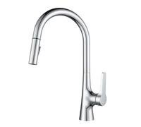 360° Swivel Kitchen Faucet with Pull-Down Sprayer 2 Spray Modes Chrome Finish Modern Design Easy Installation Perfect for Home & Restaurant Use,Chromé