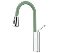 360° Swivel Kitchen Faucet with Pull-Down Sprayer 3 Function Brass Mixer Tap - Stylish and Functional Sink for Modern Kitchens.