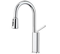 360° Swivel Kitchen Faucet with Pull-Down Sprayer 3-Function Brass Sink Mixer Tap Modern Single Handle Easy InstallationDesign for Home & Restaurant.