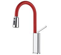 360° Swivel Kitchen Faucet with Pull Down Sprayer Brass 3-Function Mixer Tap Modern Single Handle Sink for Home and Restaurant Use
