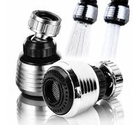 360° Swivel Kitchen Tap Spray Head, Kitchen Sink Faucet Tap with Dual Mode (Foaming/Shower), Tap Extender for Kitchen Sink for Sink Mop Sink Restroom Shower Room (Silver, 2 Pcs)