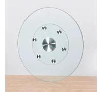 360° Swivel Lazy Susan Turntable Tempered Glass Round Rotating Serving Tray Silent Dining Table Centerpiece