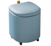 360° Swivel Makeup Chair with Storage, Padded Makeup Stool, Multi-functional Armchair for Bedroom & Living Room, Stylish Blue Beauty Chair