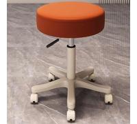 360° Swivel Rolling Vanity Stool with Adjustable Height PU Leather Seat & Footrest - Perfect for Salon Hair Studio Lab Makeup & Dressing Table Use