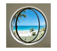 360° Swivel Round Window Black Aluminum Alloy e & Tempered s for Bedroom Balcony Bathroom 1.2 Inch Depth 73 cm 28.7 in Slish & Design