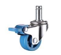 360° Swivel Rubber Casters Wheels 1/4PCS Blue Silent Rollers for Trolley Cart Furniture Available in 1/1.25/1.5/2 Inch Sizes (1.5 Inch Option)
