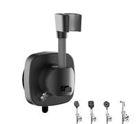 360° Swivel Shower Head Holder with Suction Cup, 10kg Load Capacity, No Drilling Installation in Seconds, Removable and Rust-Resistant Shower Head Bracket (Grey,2.8*5.1in)