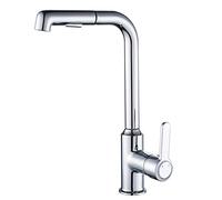 360° Swivel Sink Mixer Tap Kitchen Brass Hot and Cold Faucet with Aerator Pull Out Shower Ceic Valves Modern Silver Bathroom Sink Tap for Hotel Restaurant BarA (B)
