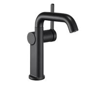 360° Swivel Spout Kitchen Faucet Single Handle Modern Brass Bathroom Tap Hot Cold Water Milky White Small (Black Small)