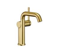 360° Swivel Spout Kitchen Faucet Single Handle Modern Brass Bathroom Tap Hot Cold Water Milky White Small (Gold Small)