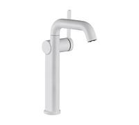 360° Swivel Spout Kitchen Faucet Single Handle Modern Brass Bathroom Tap Hot Cold Water Milky White Small (White Large)