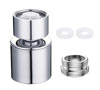 360 Swivel Tap Aerator Universal M24/M22 Water Saving Filter 2 Water Outlet Modes Anti-Splash Filter Faucet for Bathroom Sink with Nozzle Adapter