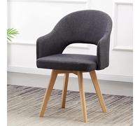 360° Swivel Upholstered Dining Chairs Hollow Back Accent Armchairs with Solid Wooden Legs Stylish Tub Chair for Bedroom & Dining Room Comfortable & Modern Design