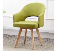 360° Swivel Upholstered Dining Chairs with Solid Wooden Legs - Accent Armchairs for Bedroom & Dining Room Stylish Tub Chair with Hollow Back (Green)