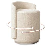 360° Swivel Vanity Chair Stool - Modern Makeup Chair with Low Back for Bedroom Dressing Table & Study Room - Stylish Lambswool Upholstered Stool