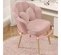 360°Swivel Vanity Stool, Flower Shape Vanity Chair, With High Back, For Living Room/Dressing Room - Modern Makeup Chair, For Home Office