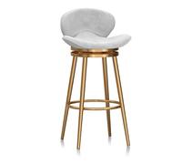 360° Swivel Velvet Bar Stool - White Counter Height Stool with Back Gold Base Ideal for Kitchen Home Bar Dining Room Bistro - 29.5'' H Stylish & Comfortable