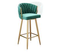 360° Swivel Velvet Bar Stools with Backrest and Metal Footrest - Modern Kitchen Island, Café, Pub, Counter Seating - Stylish Upholstered Bar Chairs