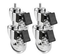 360° Swivel Wheels, 35mm Casters with Thread, M8 & M10 Size 15mm Transport Wheels, Ideal for Trolleys, Fur, Cribs, Flower Stands (3in, 4 with Brake)