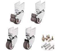 360° Swivel Wheels for Small Furniture, 38mm TPE Rubber Casters, Double Bearing with U-Shaped Bracket, Universal Brake, 1.5in Height - & Smooth Mobility