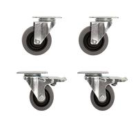 360° Swivel Workbench Casters, Heavy-Duty Anti-Static Castor Wheels for Carts, Durable Steel Bracket, Universal with Brake, 13cm/5" - Perfect for Mobility & Stability