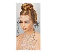 360 Transparent Full Lace Human hair Wigs 4/27 Colored Honey Blonde Wigs for Black Women(250%,36inch)