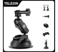 TELESIN Universal Suction Cup Holder with Phone Holder and Action Camera mounting TE-SUC-012