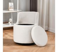 360° Upholstered Sherpa Swivel Chair with Storage