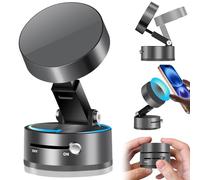 360° Vacuum Suction Cup Magnetic Phone Mount,Adjustable Magnetic Suction Phone Holder Bracket Foldable and Rotatable Cellphone Holder Stand for Car/Smooth Surface/Glass/Mirror Universal for All Phones