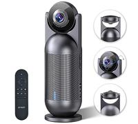 360° Video Conference Speaker - eMeet 1080P HD Webcam with 8 Microphones and Speaker, USB Smart Video Conference Camera with AI Portrait Tracking, Private Mode, Plug & Play, 5 Modes for Zoom Skype etc.