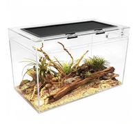 360° View Reptile Terrarium Kit, Reptile Tank,50 * 25 * 27cm Jumping Spider Enclosure Starter Kit, Leopard Gecko Habitat Container for Gecko Hermit Crab Bearded Dragon Lizard (20" x 10"x 11")