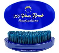360 Wave Brush, Build Deeper Waves, Soft & Hard Boar Bristle Curved Brushes (Medium-Hard, Blue)