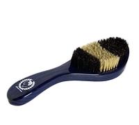 360 WAVE BRUSH/CAESARS WAVE BRUSH (MED/SOFT HANDLE BRUSH BLUE MULTI COLOURED BRISTLES)) Reinforced Nylon and Boar Bristle Wave Brush with Contoured Wood Base