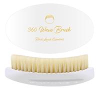 360 Wave Brush, Soft, Build Deeper Waves & Hard Boar Bristle, Curved Design, Black Lavish Essentials Signature (White, Soft Brush)