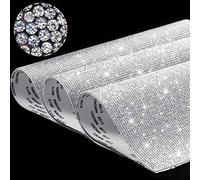 36000 Pieces Bling Bling Crystal Rhinestones Sticker DIY Car Decoration Sticker Self-Adhesive Glitter Rhinestones Crystal Gem Stickers for Car and Present Decoration, 9.4 x 7.9 Inch (Clear)