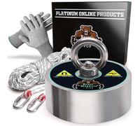 3600LB’s Powerful Pulling Force Beast 360 Degrees Fishing Magnet - Includes Strong Neodymium N52 Magnet, Durable 65ft Rope with Carabiners & Cut Resistant Pair of Gloves