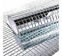 3600pcs Mirror Mosaic Tiles Square Glitter Glass Mosaics Self-Adhesive Backing Christmas DIY Art & Crafts Decoration (Silver, 5x5mm x 6sheets)