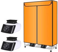 3600W Heated Airers Clothes Indoor Electric - Large Capacity Drying Rack with Timer - Portable and Mobile 3-Tier Laundry Airer - Load 50kg - Includes Cover - Efficiently Dry Your Clothes