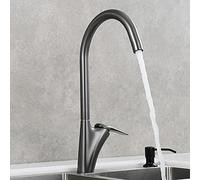 360Degree Brass Kitchen Faucet with 3Handle Design Solid Construction Adjustable Spout Modern Kitchen Sink Tap for Enhanced Functionality and Style
