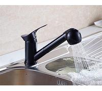 360Degree Kitchen Faucet Black Brass Single Handle Pull Down Mixer Stylish Sink Tap with LED Light Perfect for Modern Kitchens and Efficient Water Flow