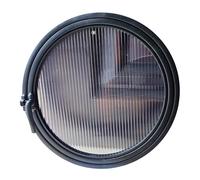 360Degree Round Metal Recessed Window with Tempered Glass Central Pivot Handle Ideal for Bathroom Kitchen Living RoomBlack 80 cm / 31.5 inches