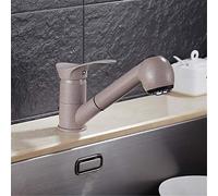 360Degree Swivel PullOut Kitchen Faucet Single Handle Brass Mixer Tap WaterSaving Glossy Black Finish Deck Mounted Sink Faucet for Modern Kitchens