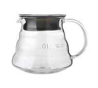 360ml Coffee Server Glass Cup With Lids - V-Shaped Spout Teapot, Heat-Resistant Hand Pour Sharing Tea Pot for Café Bar Kitchen - Dishwasher Safe