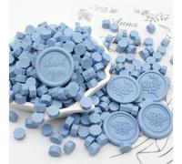 360pcs Dusty Blue Sealing Wax Beads, Andotopee Premium Wax Seal Beads for Stamp Seals, Haze Blue Wax Pellets Refill Pack for Wax Seal Kit, Wedding Invitation, Letter Envelope Seal, DIY Crafts