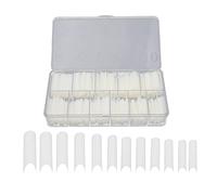 360pcs Extra Long False Nail Tips, U Shape Fake Nail Tips for Nail Salon, DIY Nail Art with Storage Box, PMMA Material, 12 Sizes, Reusable and Numbered for Easy Identification (Natural color 360