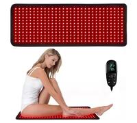 360PCS LEDs Red Light Therapy Mat for Body, Red Light Therapy Large Wrap Pad, 660nm and 850nm Near Infrared Light Redlight, Time & Brightness Adjustable, for Waist Back Muscle Pain Relief