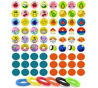 360Pcs Mosquito Patches Stickers,Natural Plant Based Individually Wrapped Mosquito Stickers with 6 Pack Mosquito Repellent Bracelets for Kids Adult Outdoor Hiking, Camping, Travel